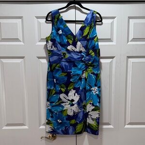 Floral Blue and Green Women's Dress NWT
